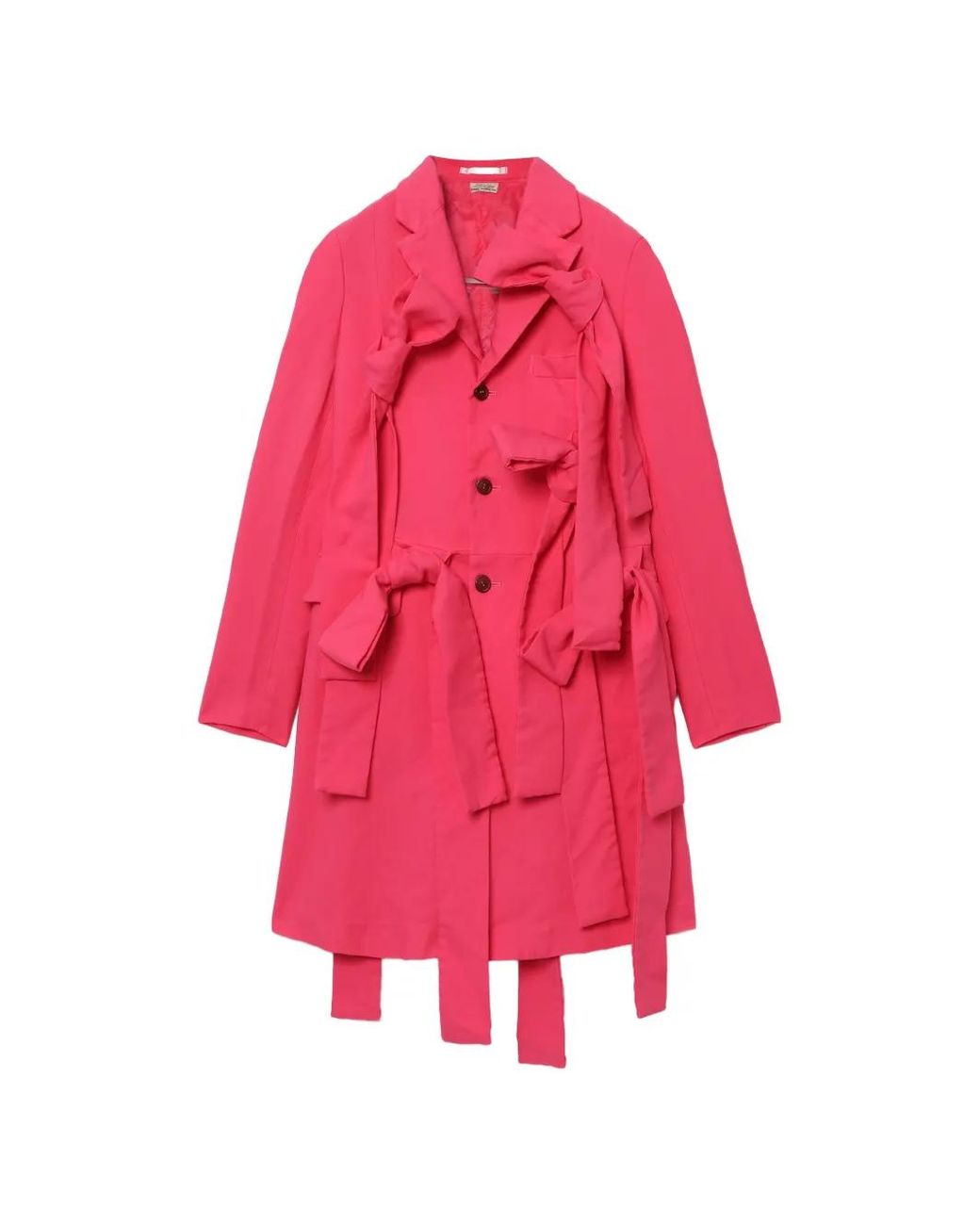 Comme des Garçons Pink Bow-Details Coat for men