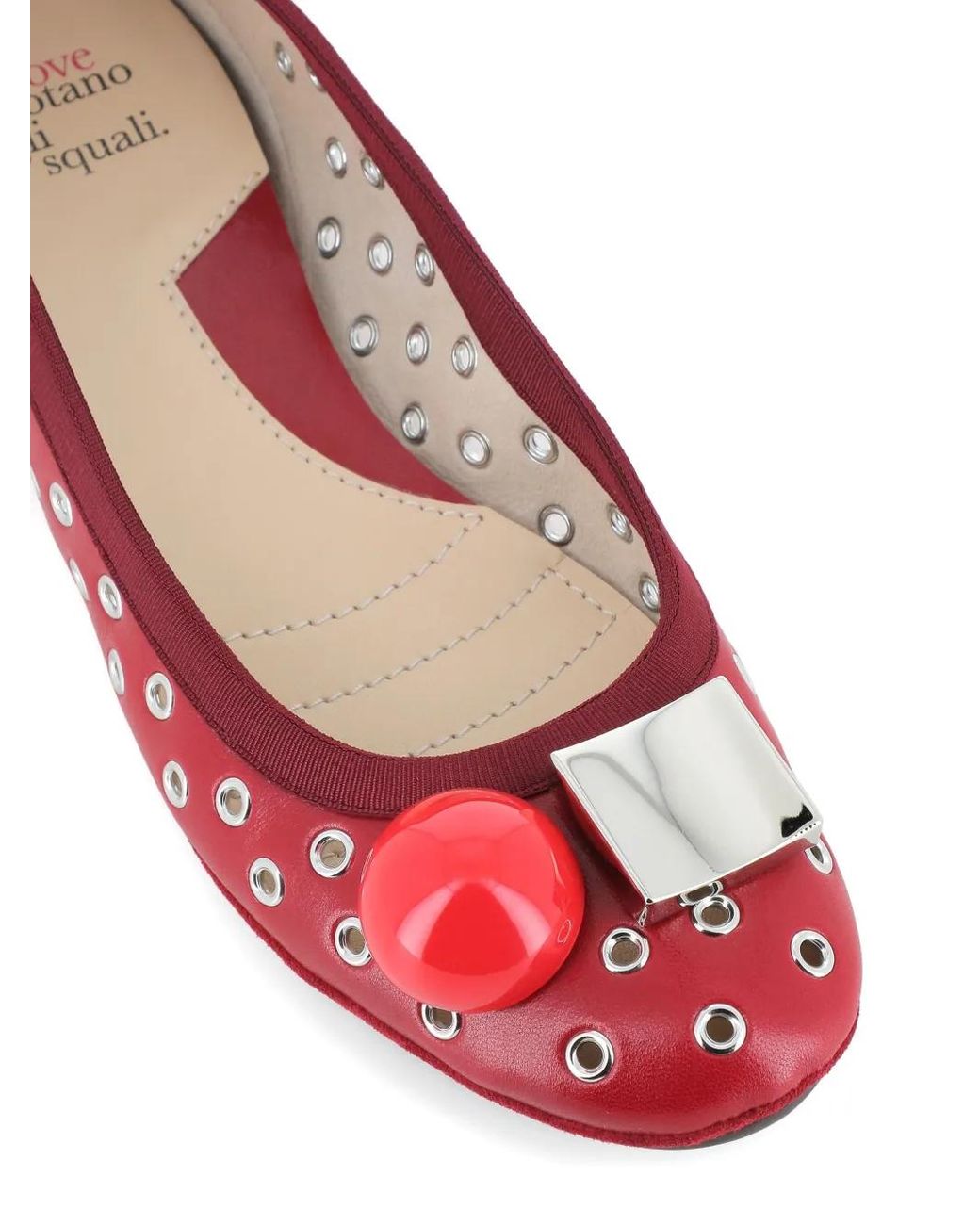 Dove Nuotano Gli Squali Red Becky Ballet Flats