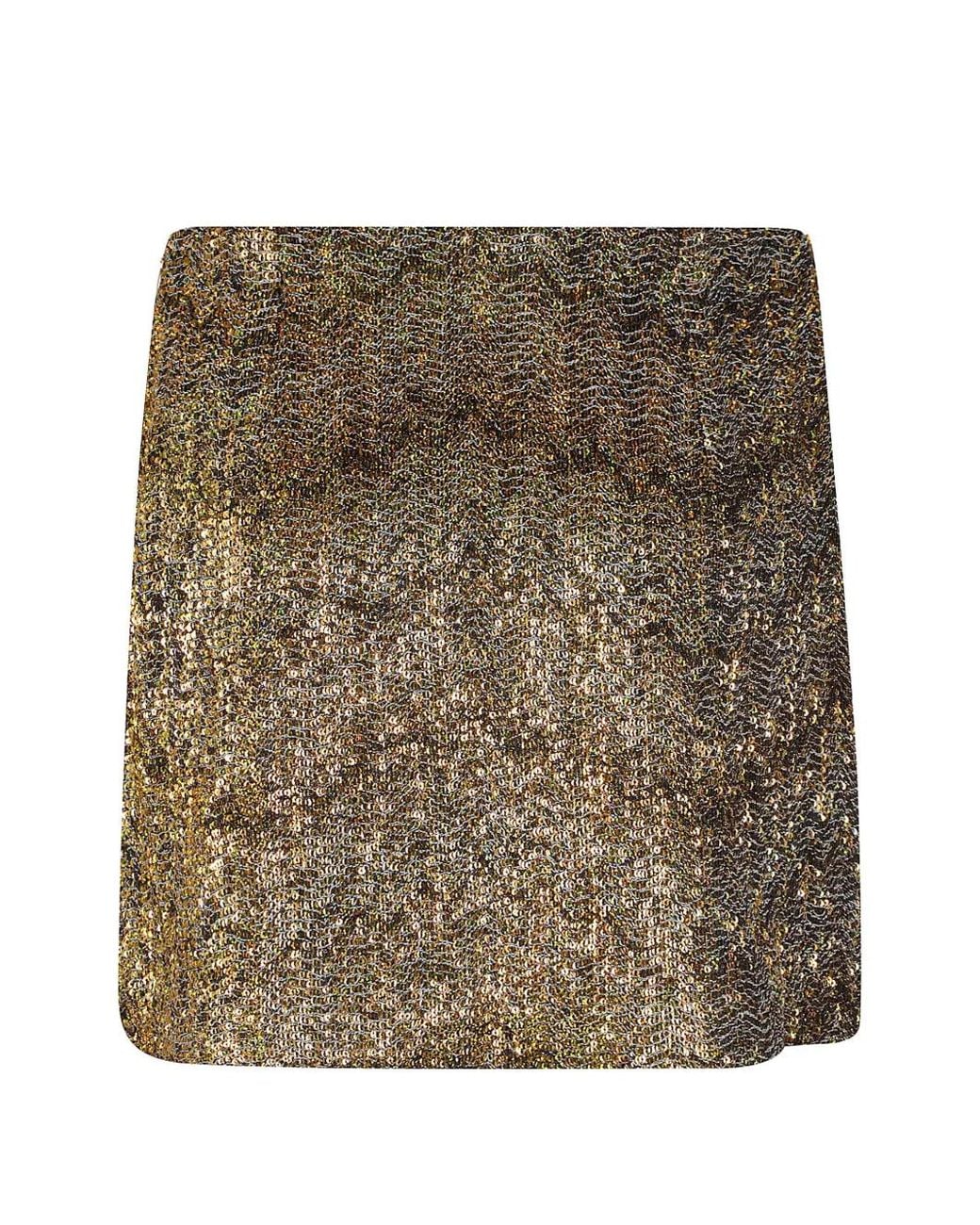 Missoni Brown Textured Mini Skirt With Sequins