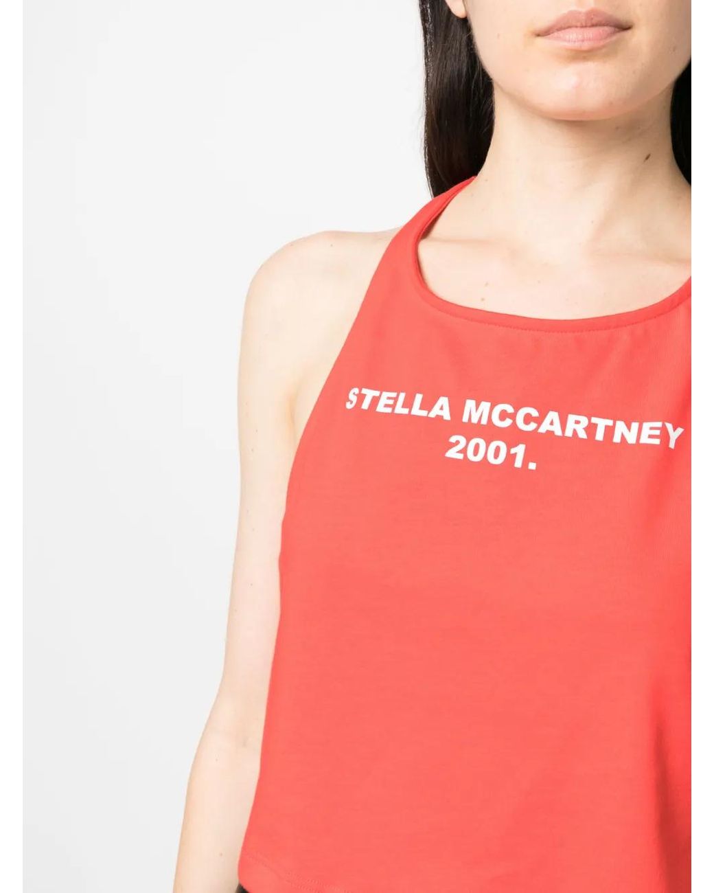Stella McCartney Red Logo-Print Tank Top