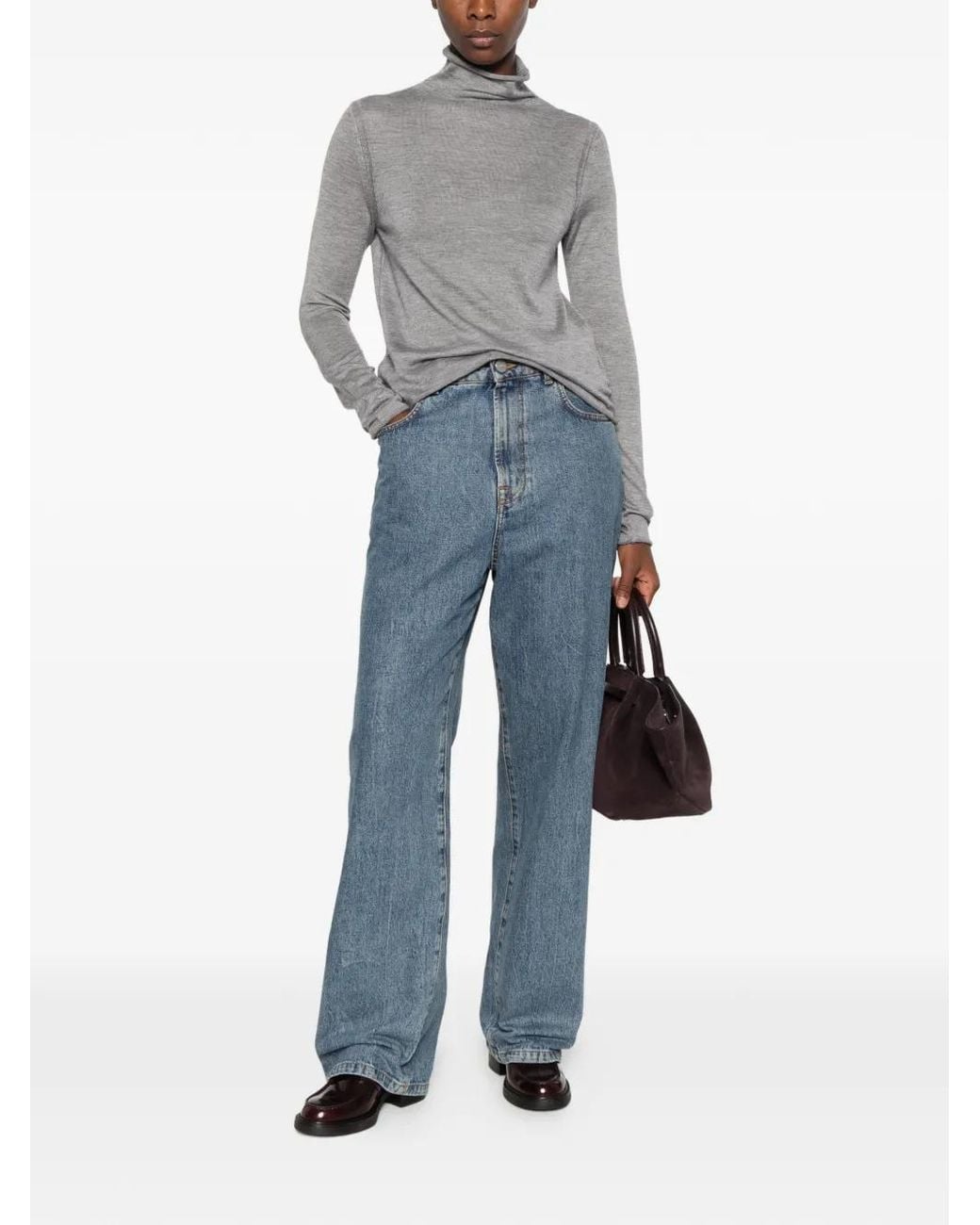 Fedeli Gray Roll-Neck Sweater
