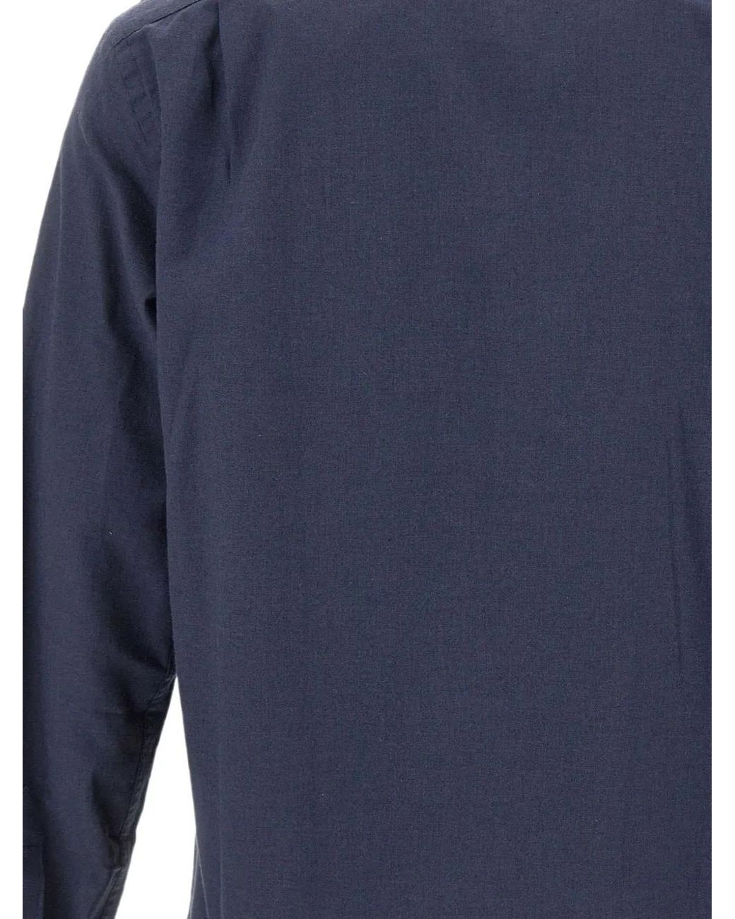 Paul & Shark Blue Chemise À Empiècements À Carreaux Et Poche Poitrine for men