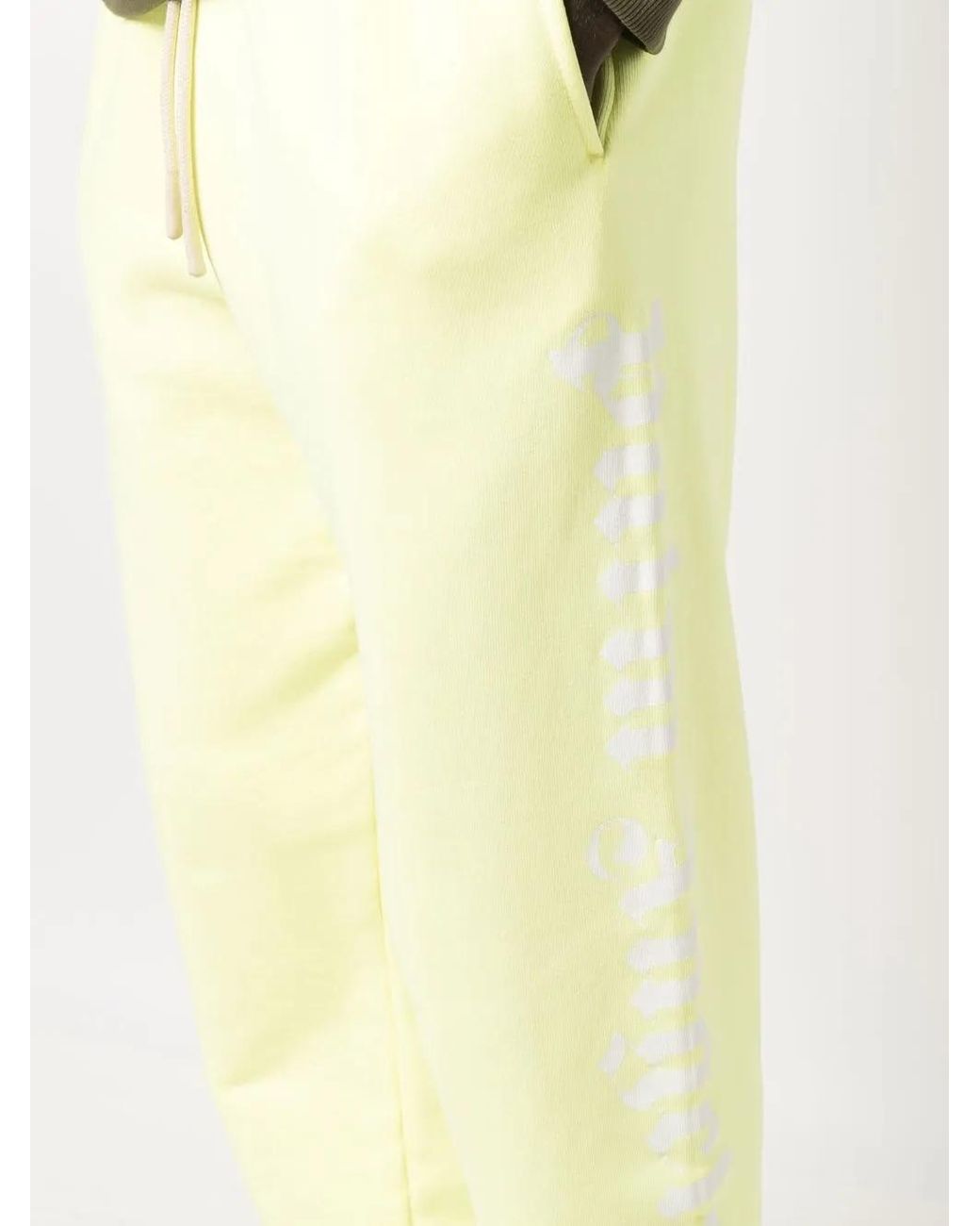 Palm Angels Yellow Logo-Print Track Pants for men