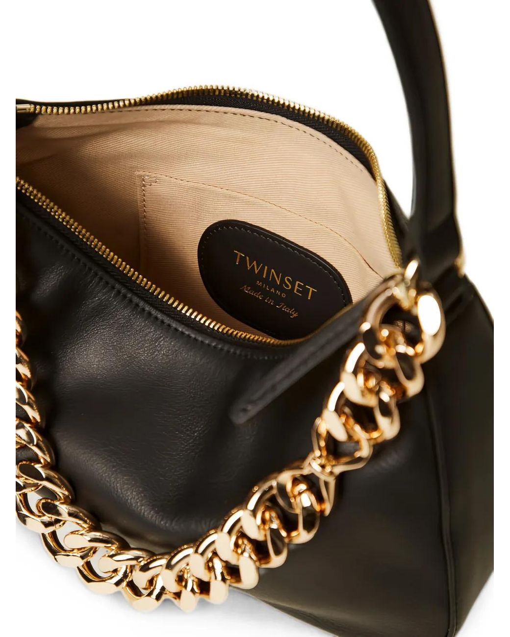 Twinset Black Small Liliane Chain-Link Shoulder Bag