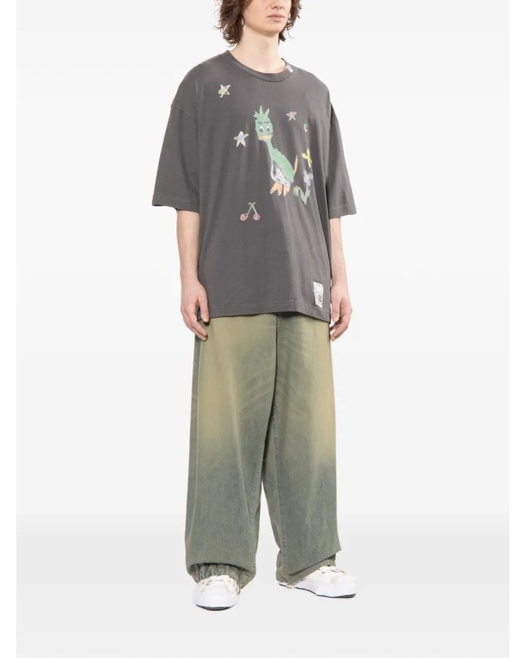 Maison Mihara Yasuhiro Green Logo-Patch Jeans for men
