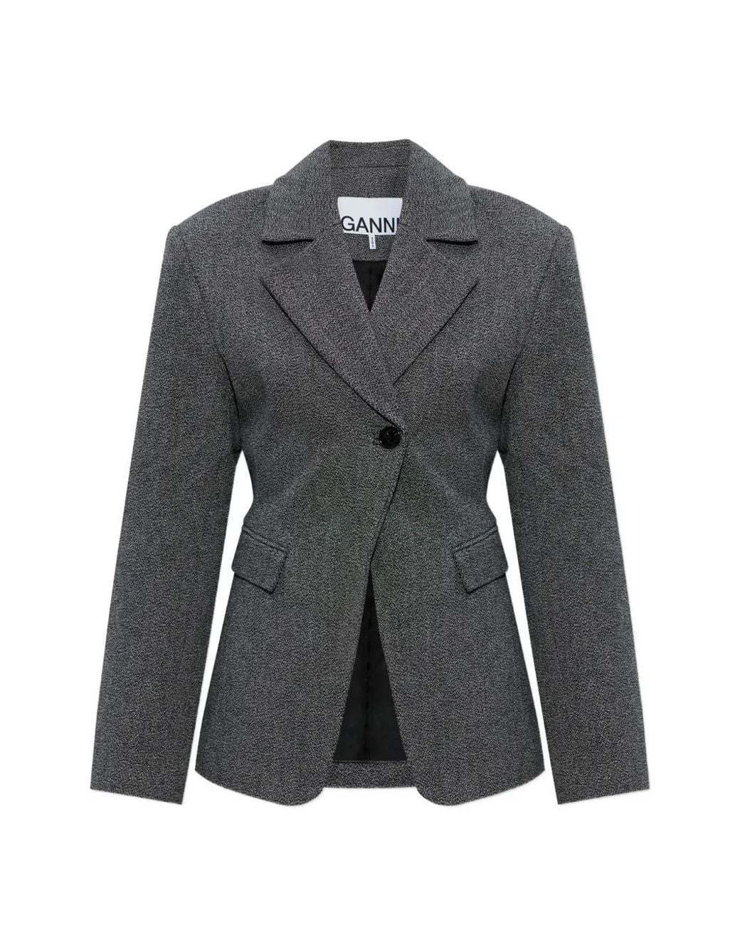 Ganni Gray Blazer With Pockets
