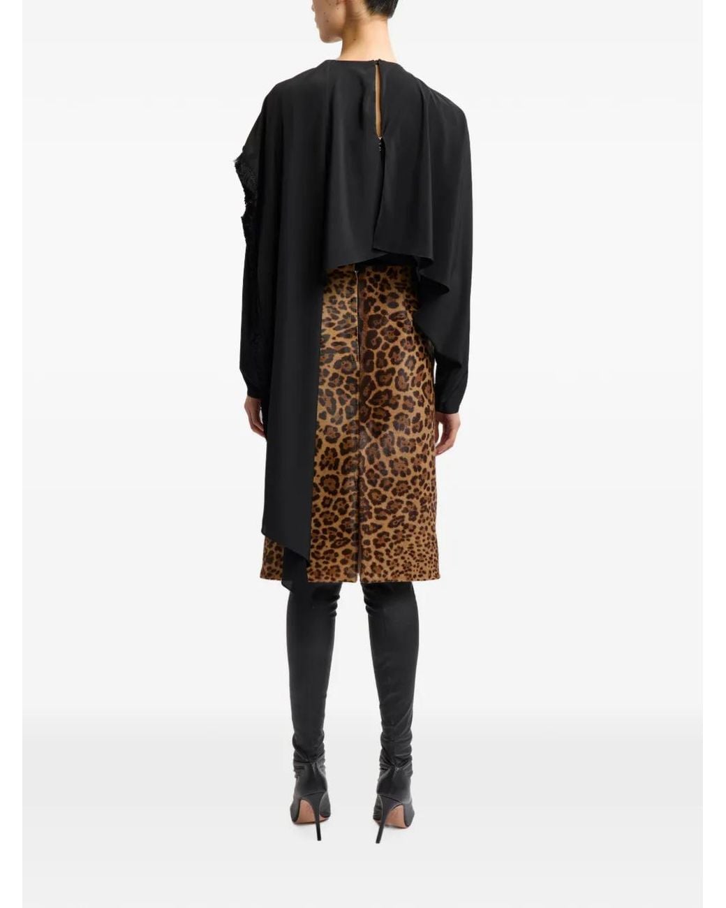 16Arlington Brown Carmen Leopard-Print Midi Skirt