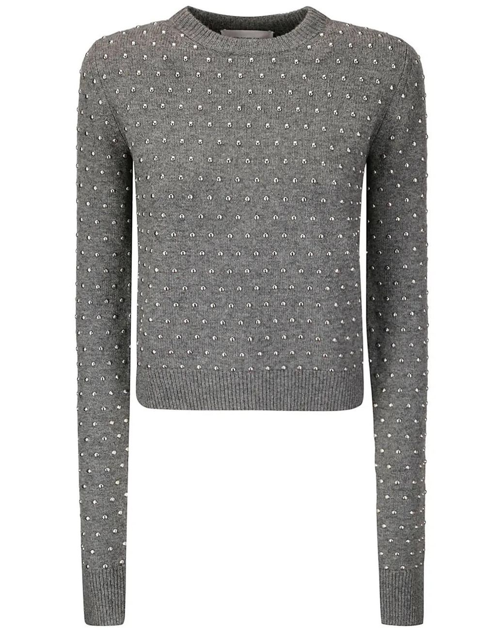 Sportmax Gray Crystal-Embellished Sweater