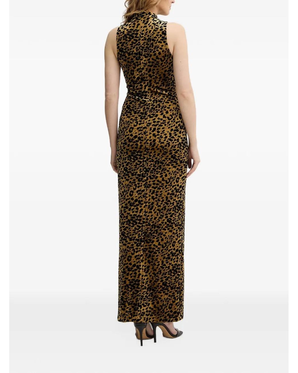 Guess Brown Animalier Long Dress