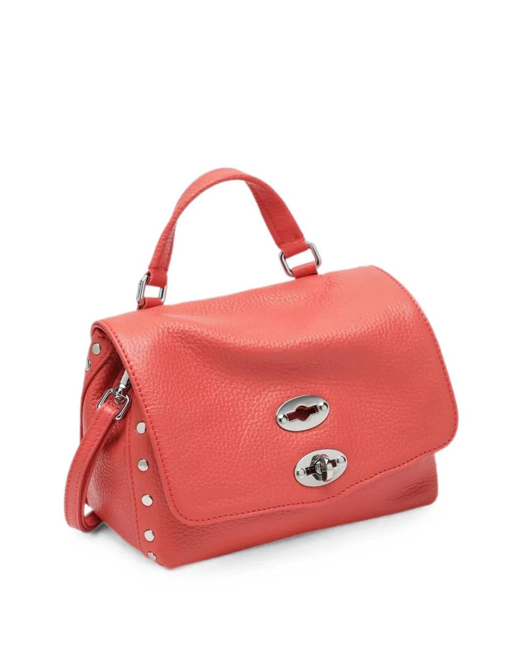 Zanellato Red Small Studded Postina Tote Bag