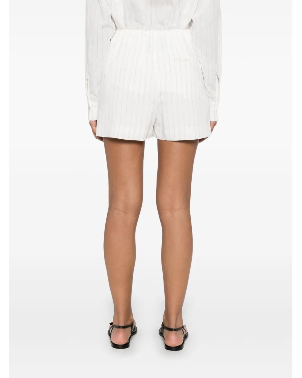 Nanushka White Striped Shorts