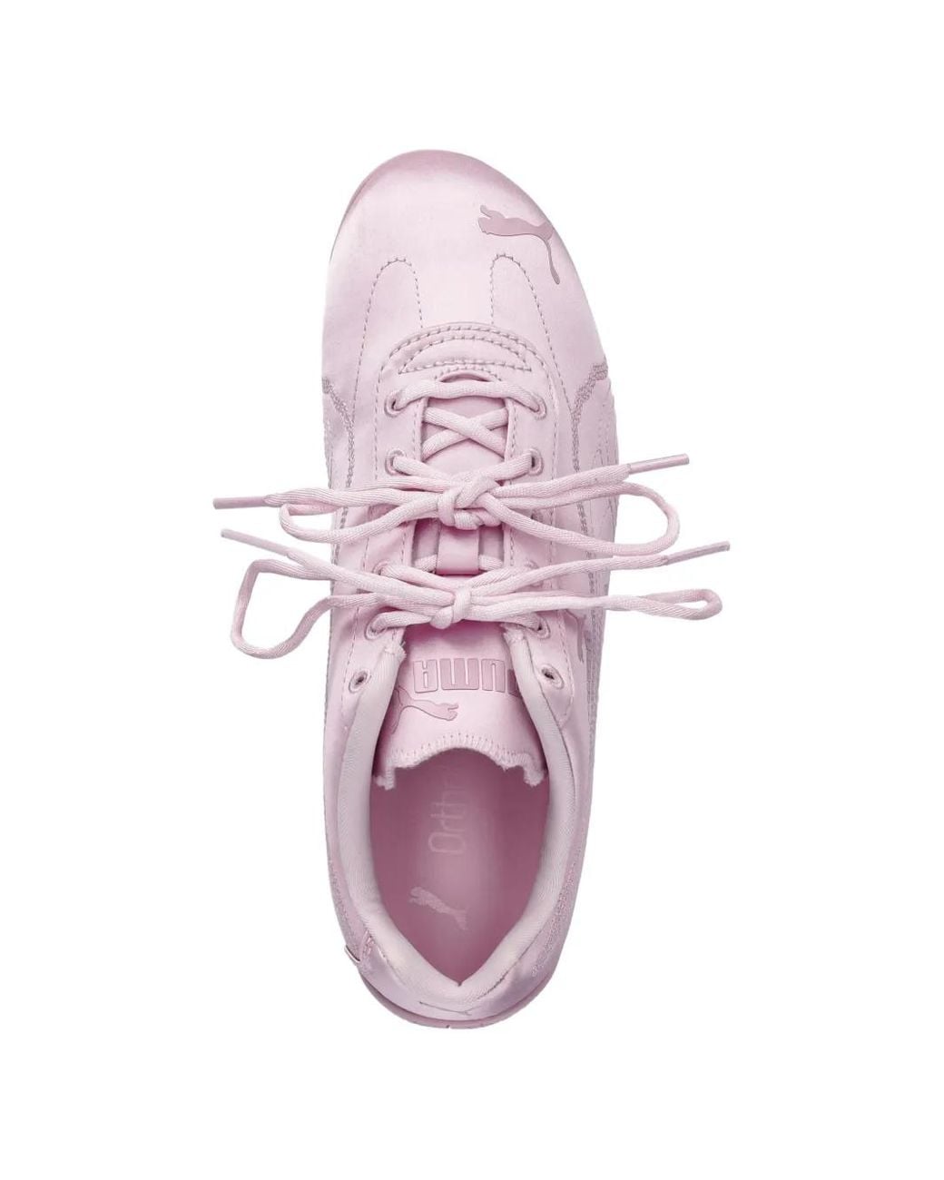PUMA Pink Speedcat Venus Satin Logo-Embroidered Low-Top Sneakers