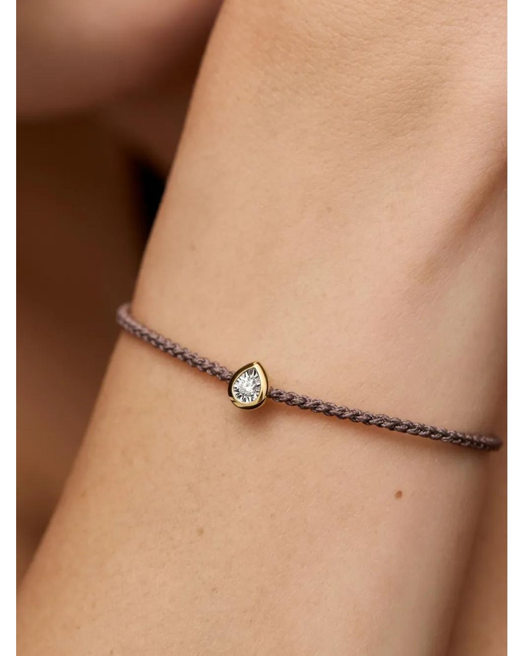 Monica Vinader White Laboratory-Grown Pear-Diamond Bracelet