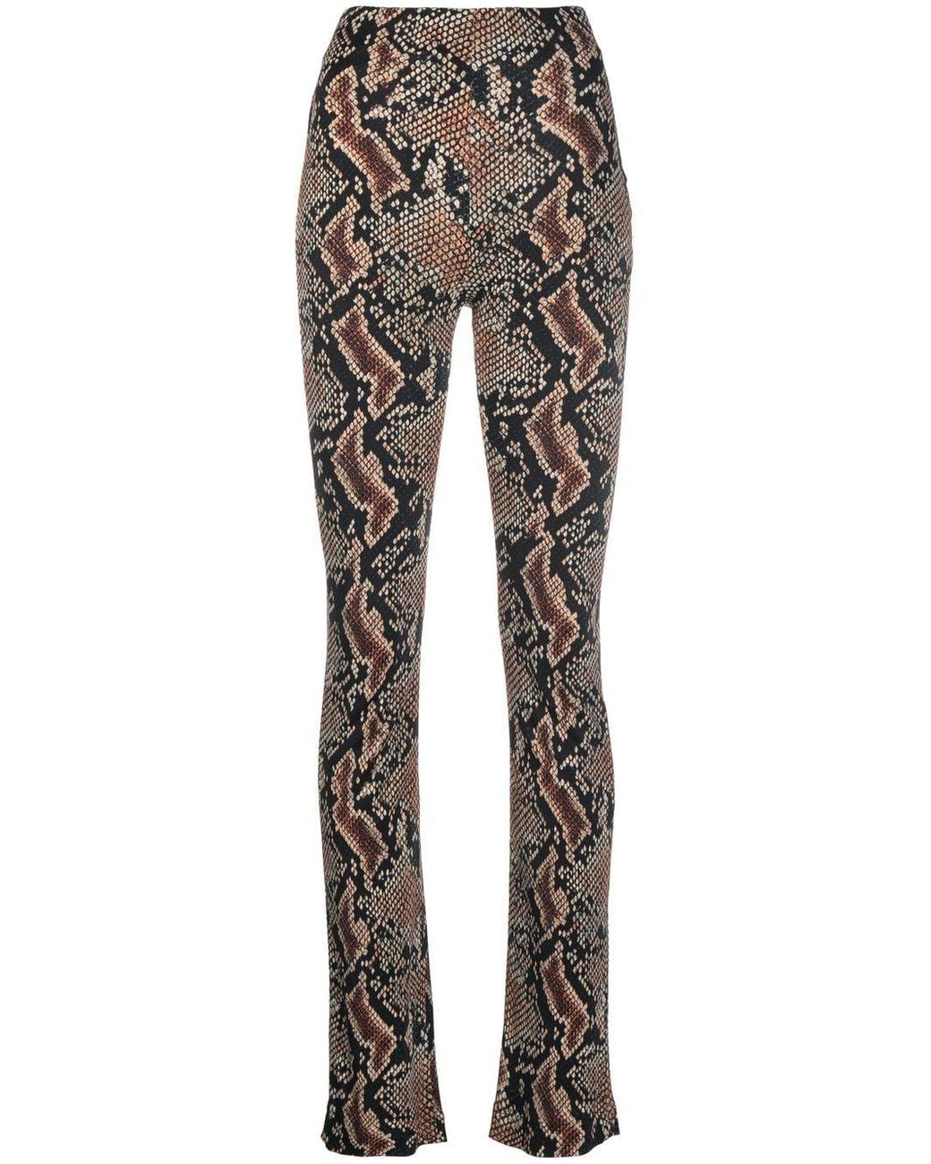 Snakeskin-print Flared Trousers Atlein en coloris Gris | Lyst