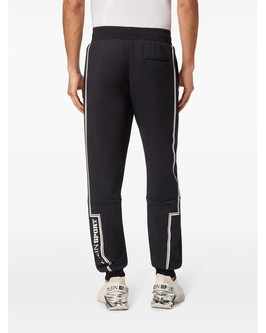 Philipp Plein Blue Logo-Print Track Pants for men