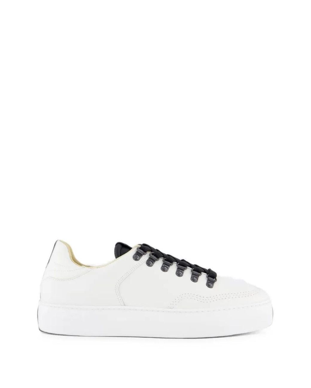 Nubikk White Jagger Roman Round-Toe Low-Top Sneakers for men