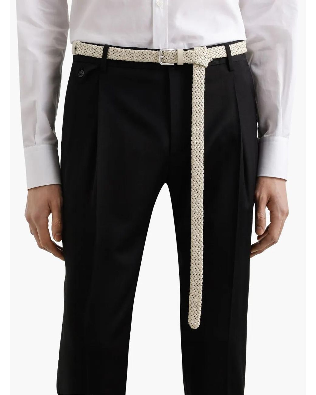 Dolce & Gabbana White Braided Belt for men