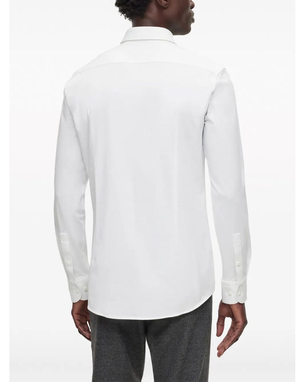 Boss Slim-Fit Overhemd Van Een Performance Stretch Katoenenblend in het White voor heren
