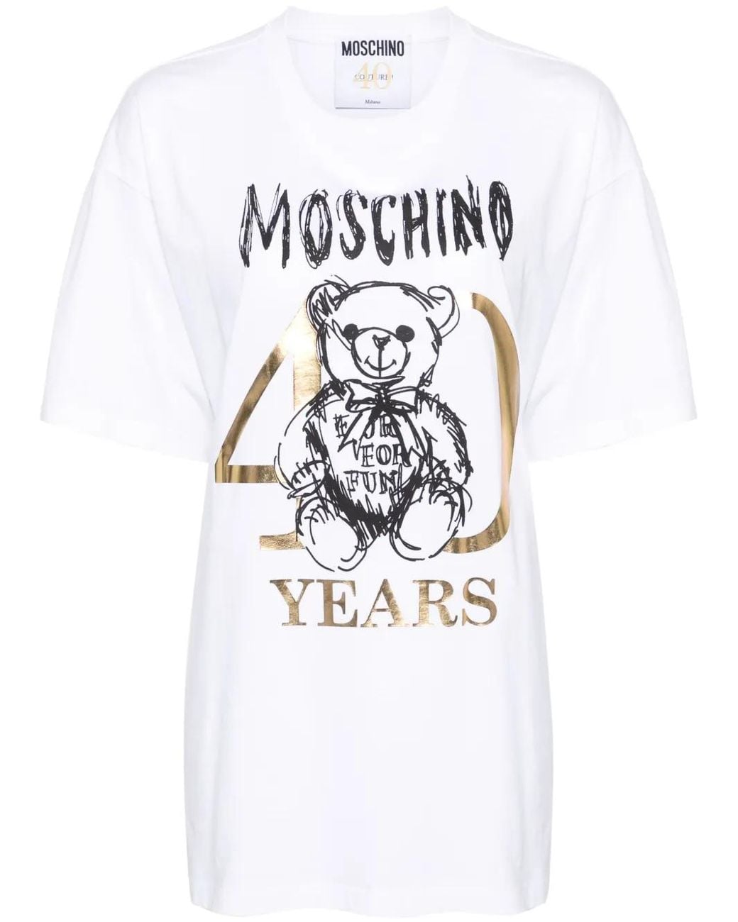 Moschino White T-Shirt With Teddy Bear Print