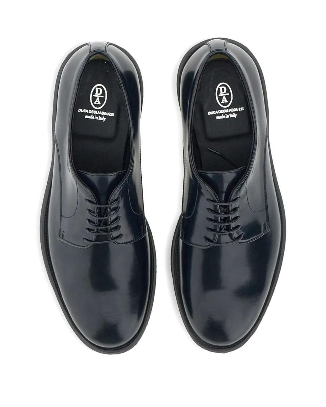 Duca Degli Abruzzi Blue Lace-Up Leather Derby Shoes for men