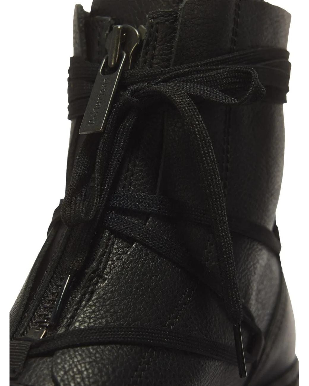 Dr. Martens Black Jarrick Ii Lace-Up Zipped Calf Leather Boots