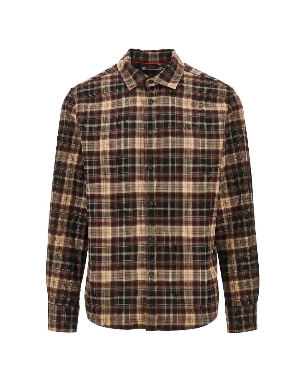 Mc2 Saint Barth Brown Seefeld Flannel Shirt With Après-Ski Embroidery On The Back Habitué for men