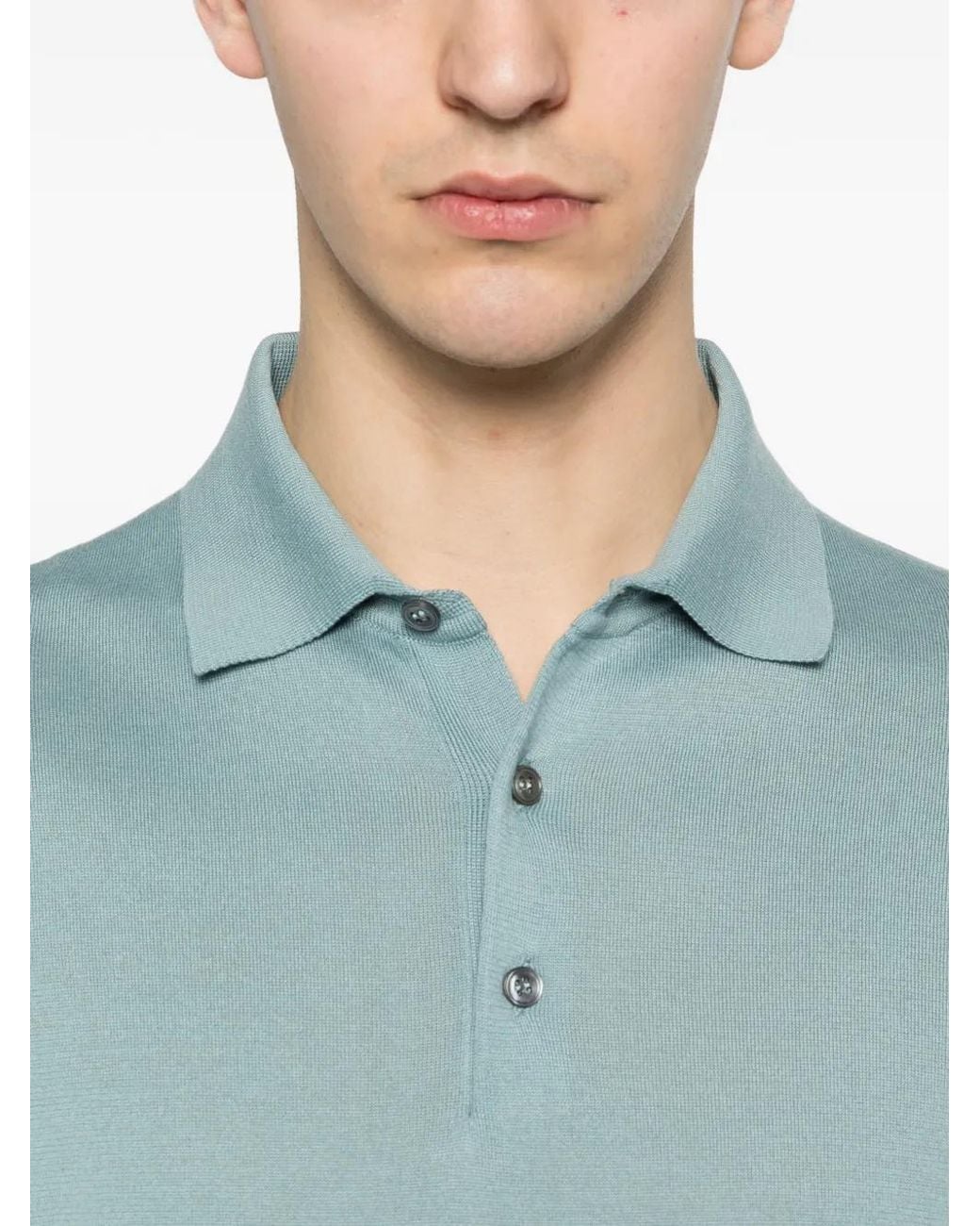 Lardini Blue Buttoned Polo Shirt for men