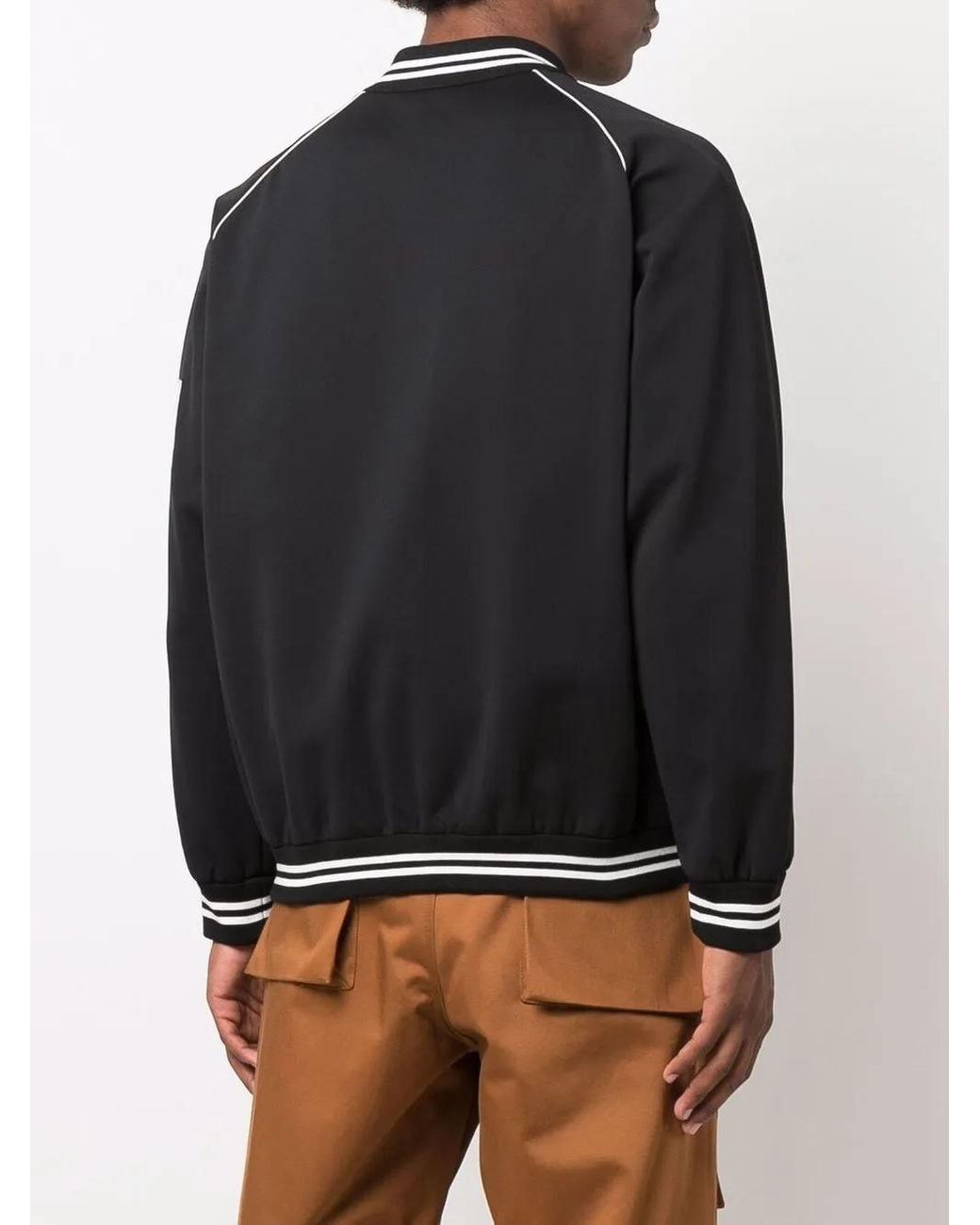 424 Black Logo Sleeve Bomber Jacket for men