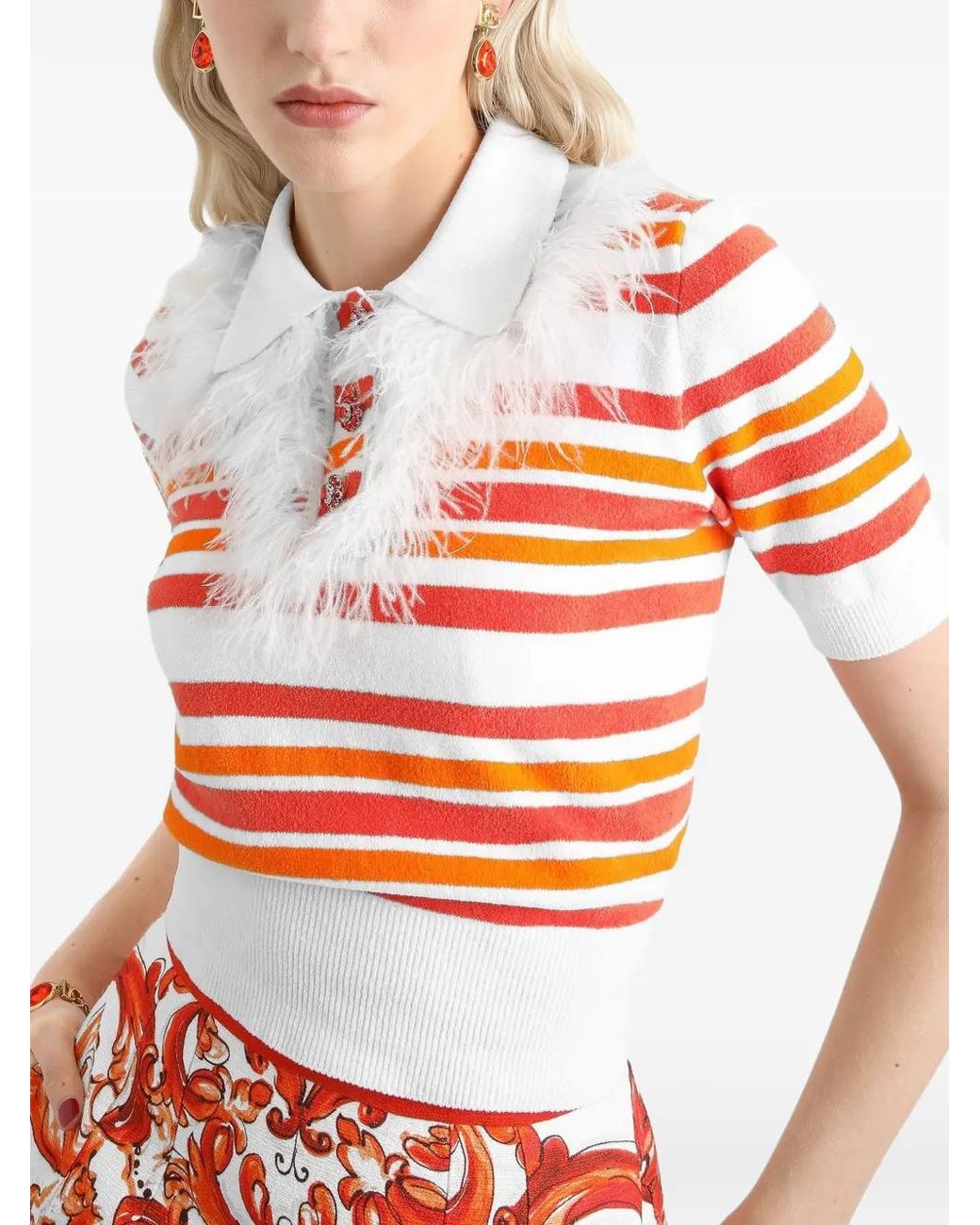 Dolce & Gabbana Orange Polo Shirt Pullover