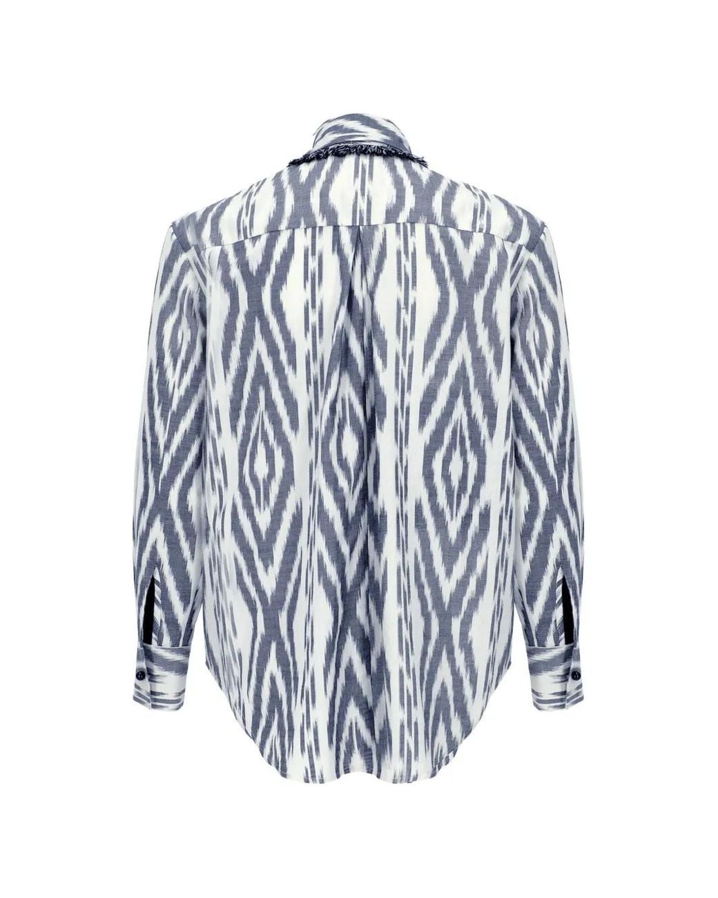 Punicana Blue Chemise Frangée À Imprimé Géométrique