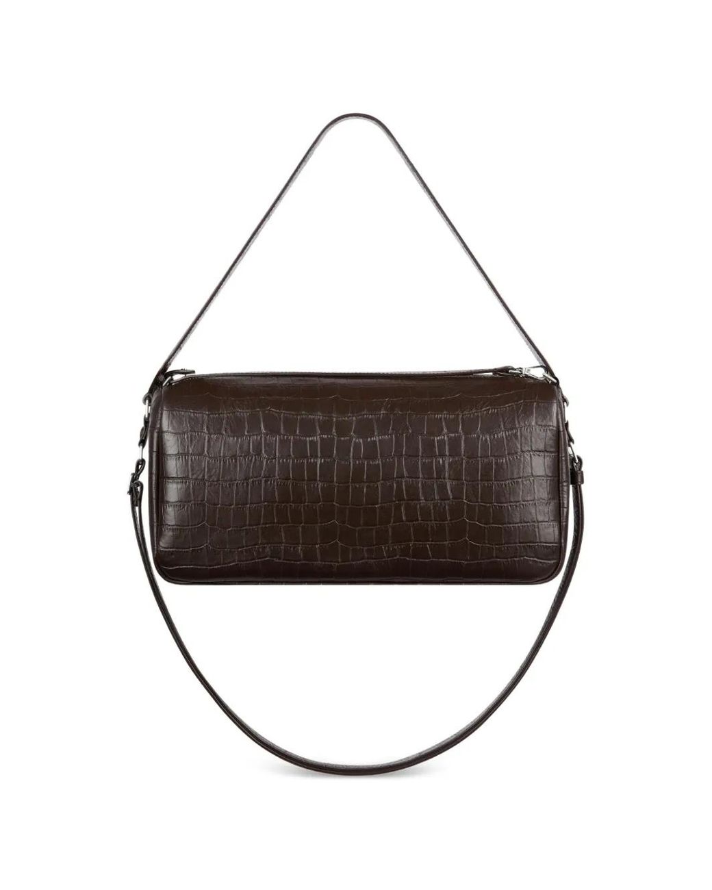 Courreges Black Medium Three Sixty Croc-Embossed Shoulder Bag