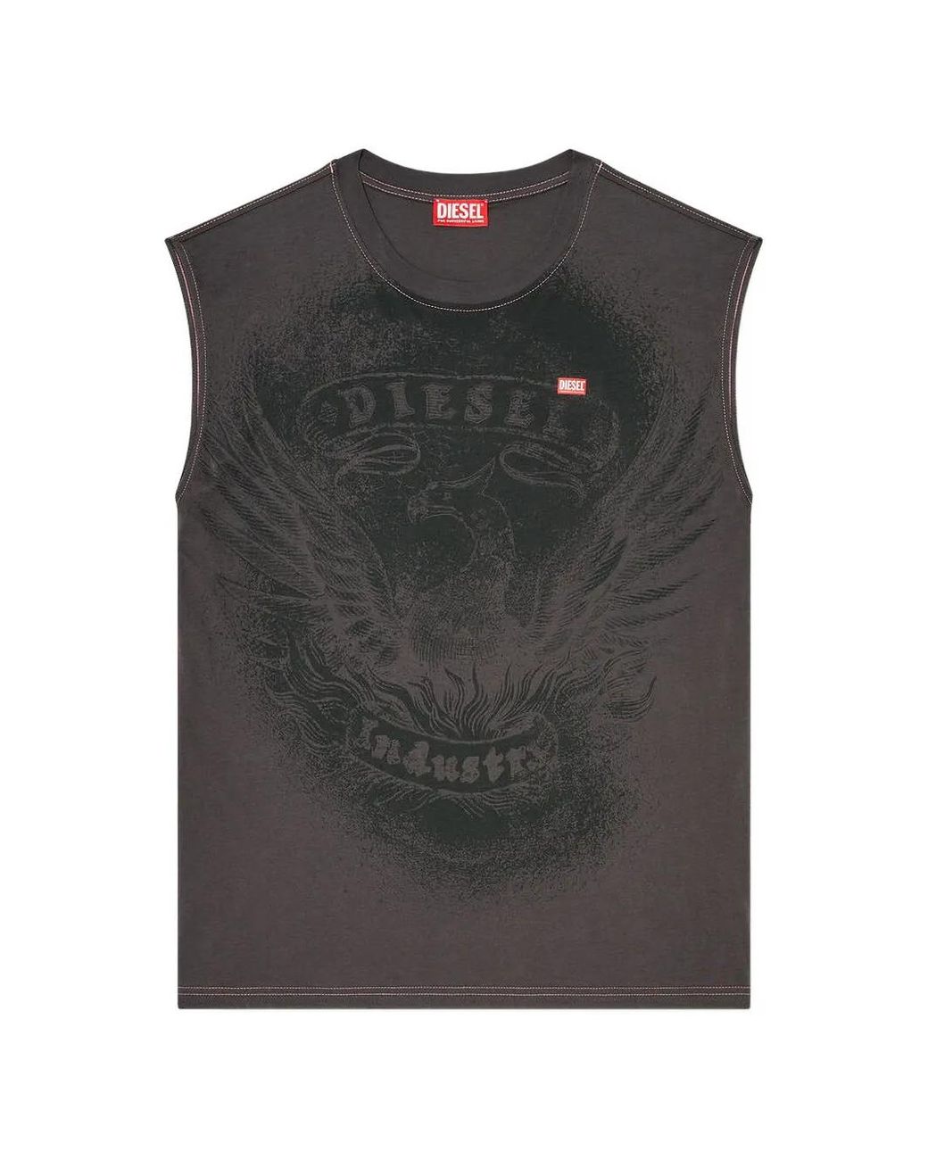 DIESEL Gray Sleeveless Top for men