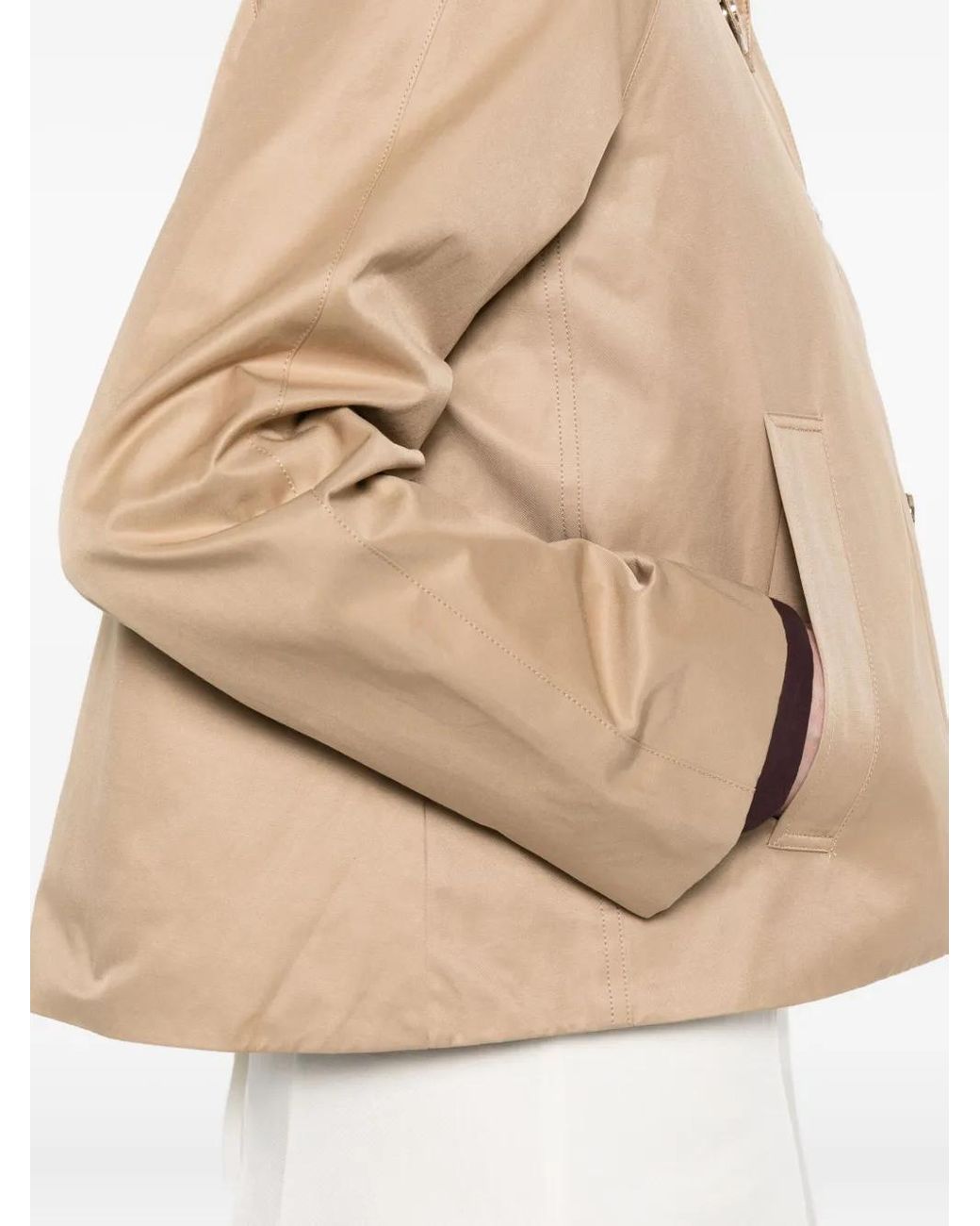 Maje Natural Trimmed-Collar Cotton-Blend Jacket