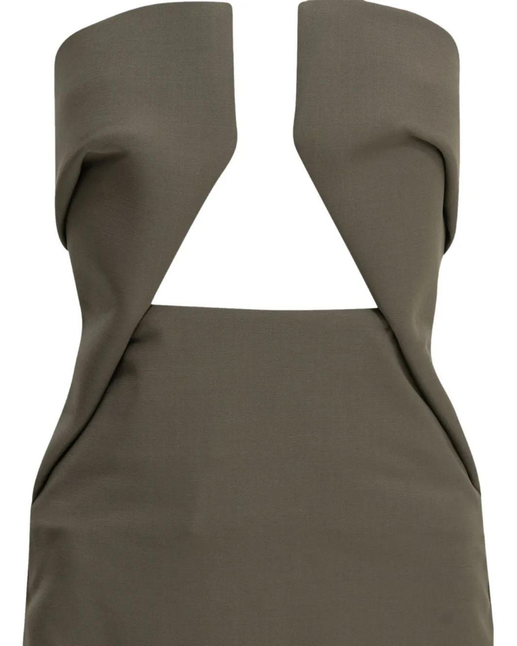 Rick Owens Gray Cut-Out Strapless Dress
