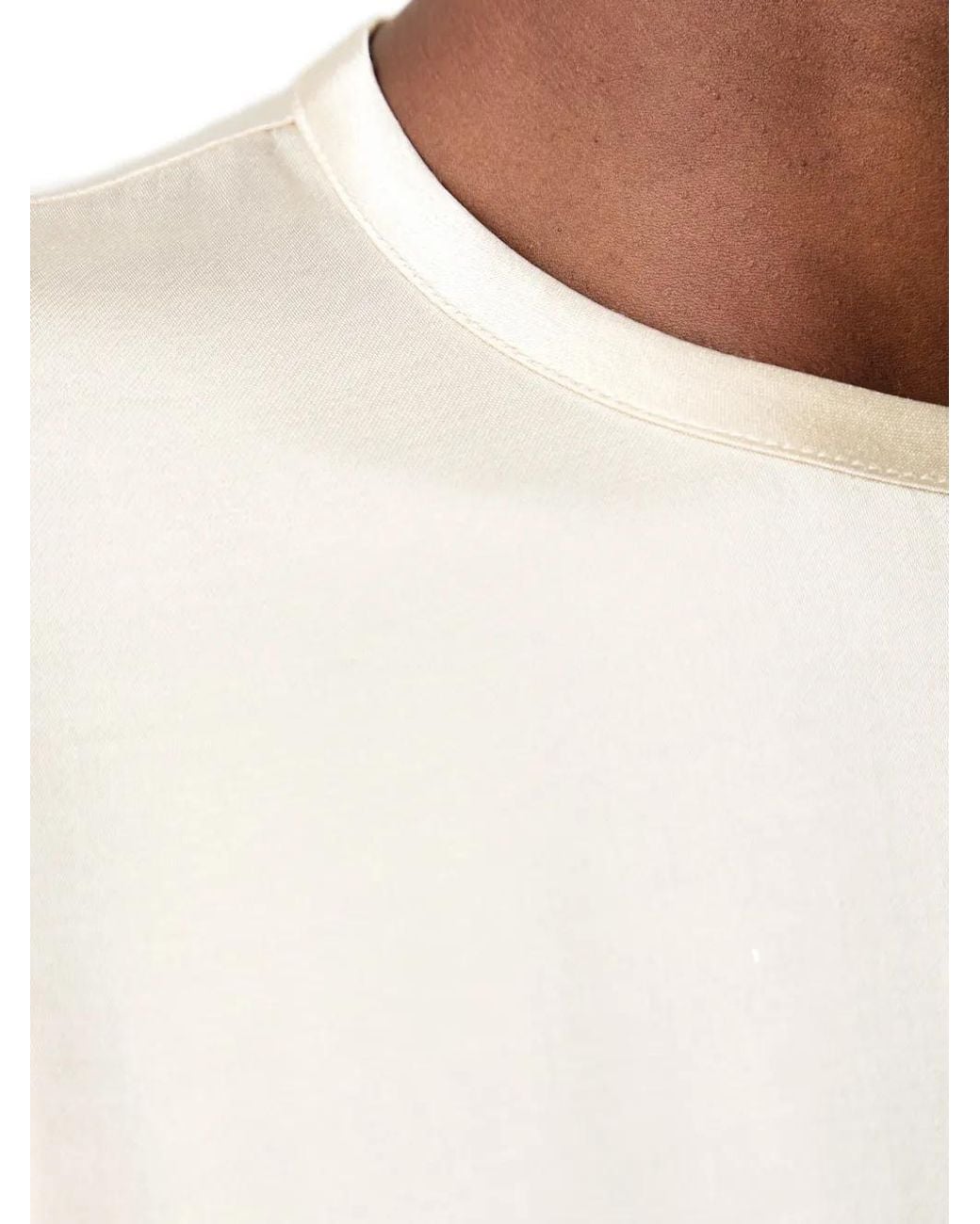 Sisley Natural Satin-Finish Short-Sleeve Blouse