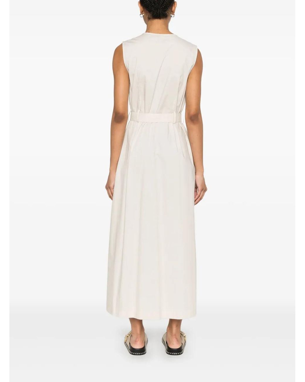 Woolrich White Belted Long Dress