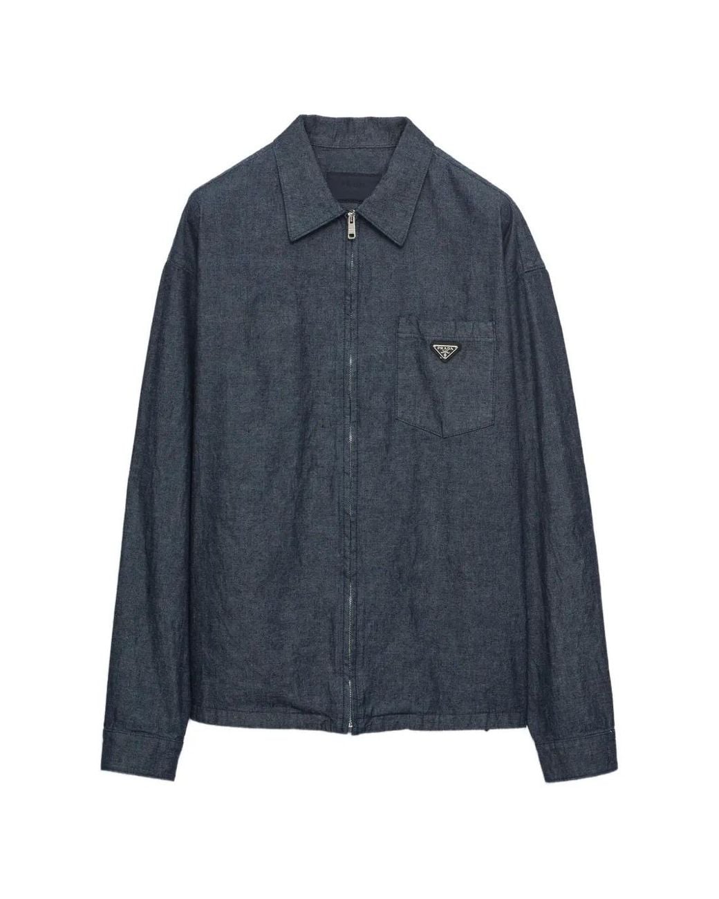 Prada Hemd Aus Chambray in Blue für Herren