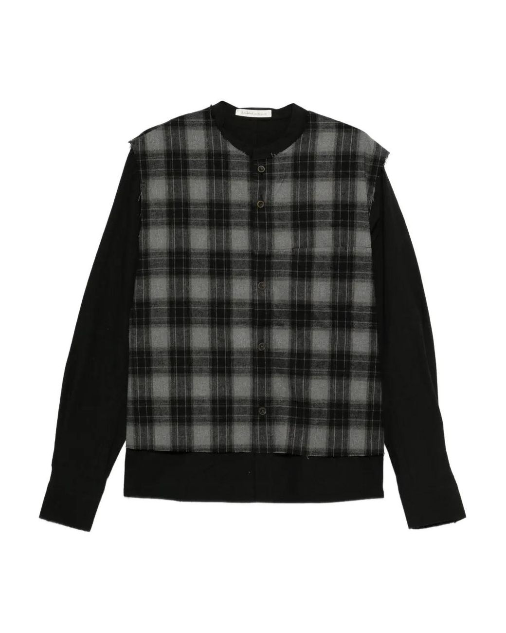 Camicia A Quadri di Individual Sentiments in Black da Uomo