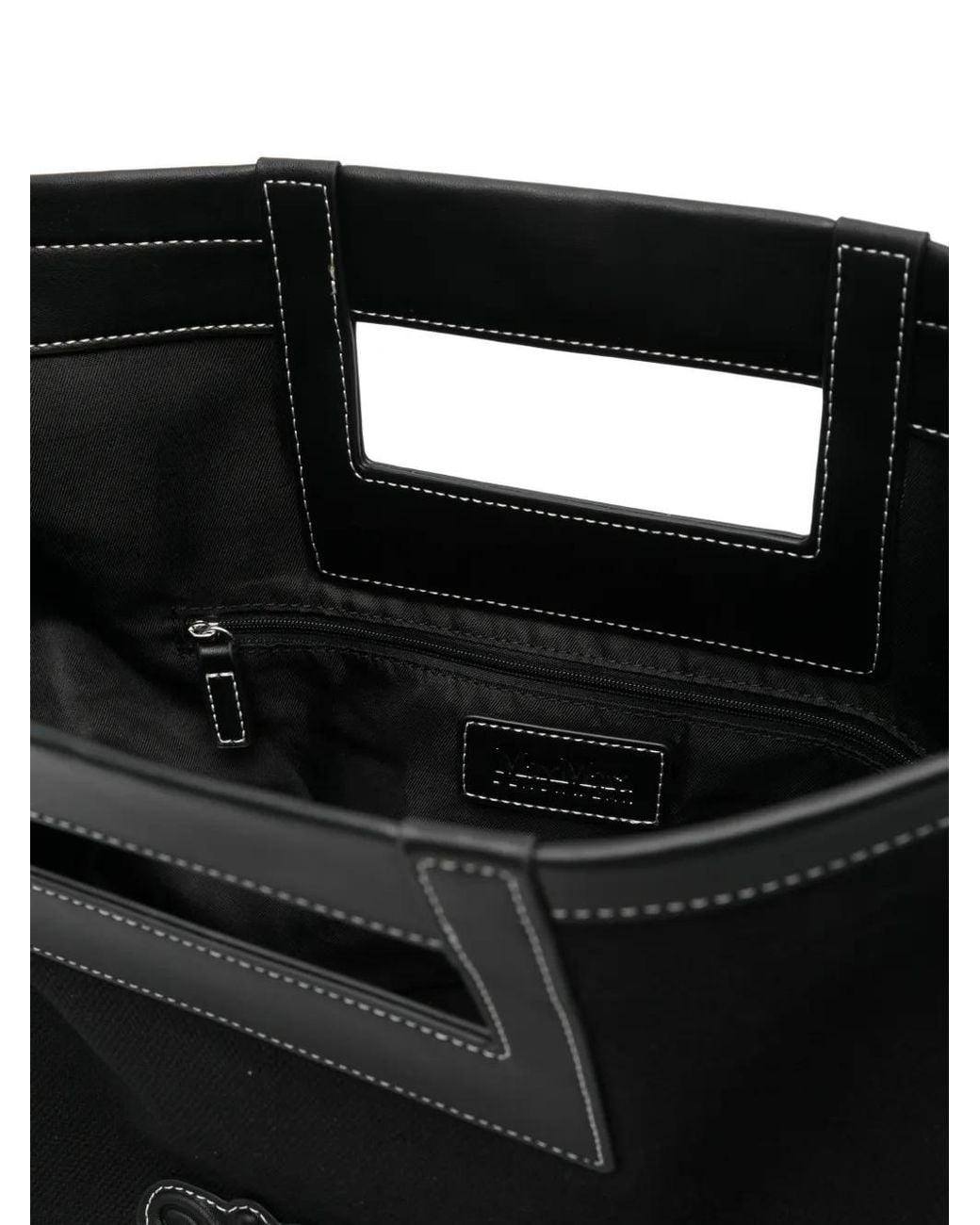 Max Mara Black Logo-Applique Shoulder Bag