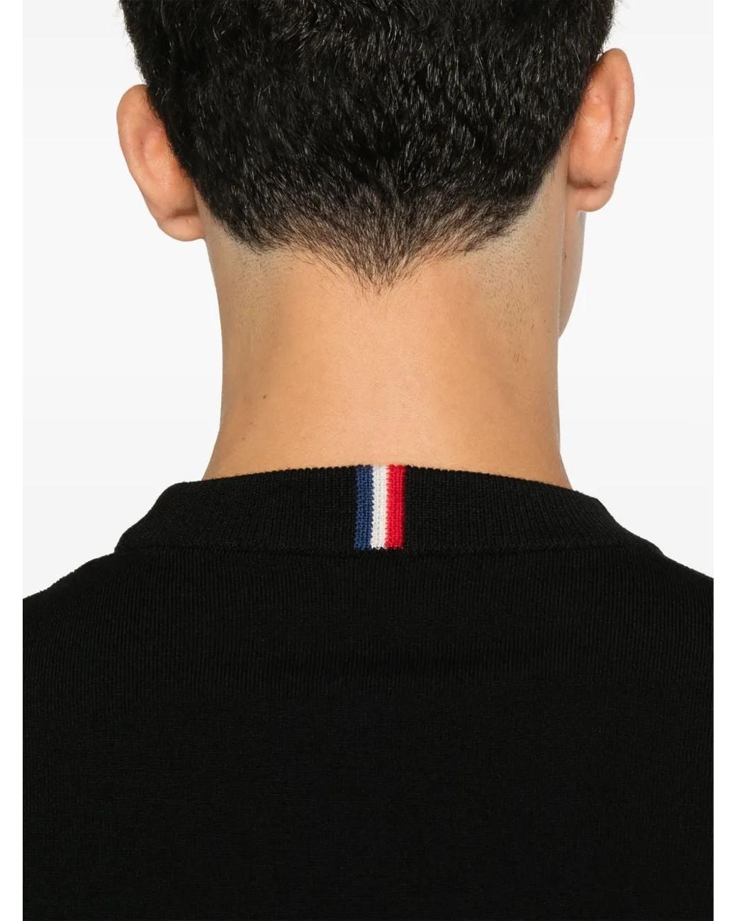 Pull À Bords Nervurés Moncler pour homme en coloris Black