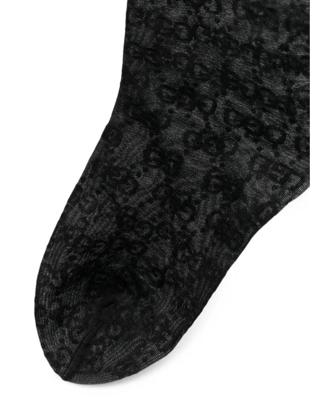 Gucci Black Monogram-Pattern Tights