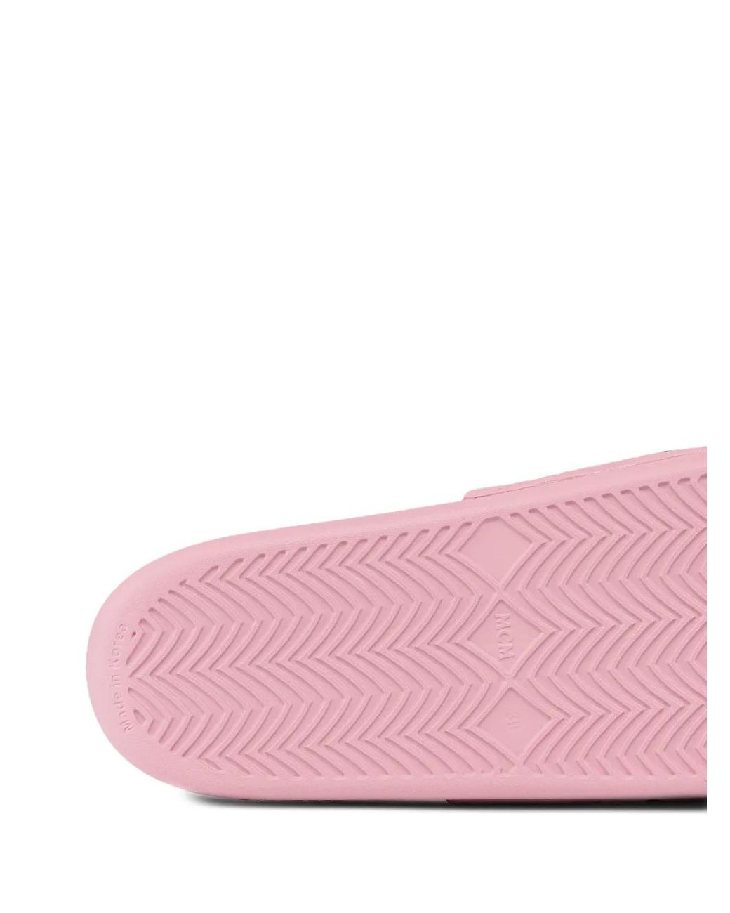 MCM Pink Monogram-Print Slides