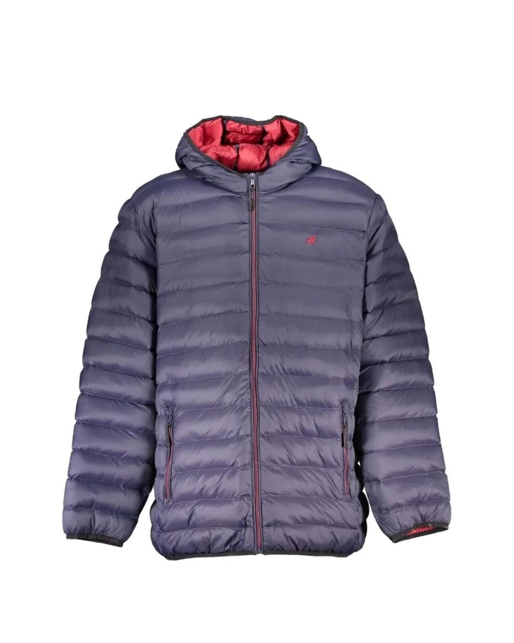 U.S. Grand Blue Quilted Hooded Jacket for men