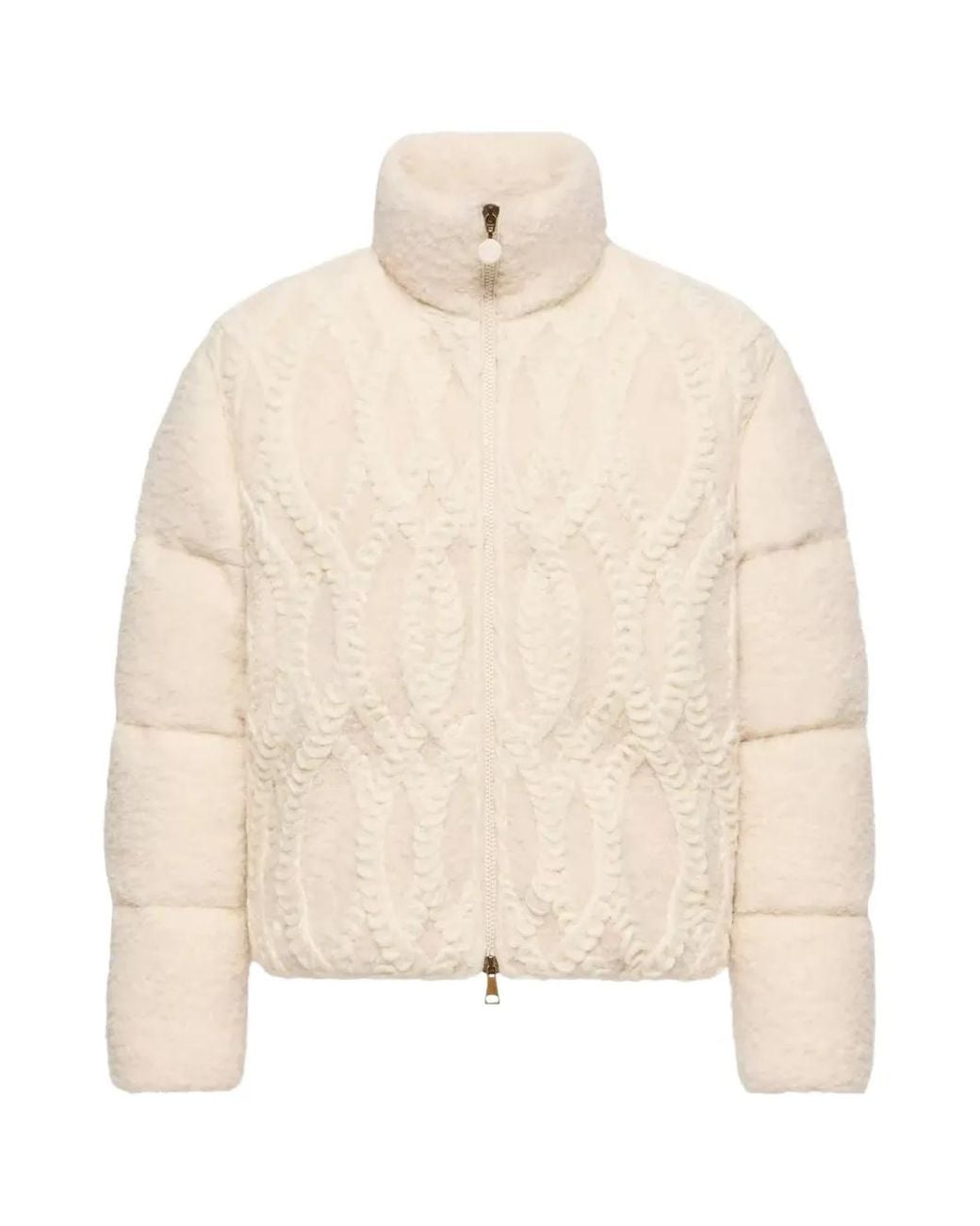 Moncler Natural Nitidule Bouclé Short Down Jacket