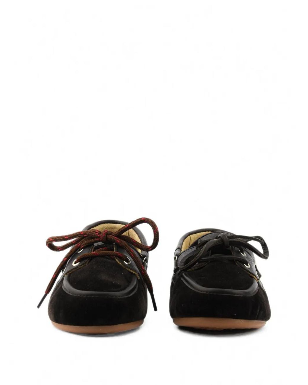 POSA Black Boat Lace-Up Velvet Loafers