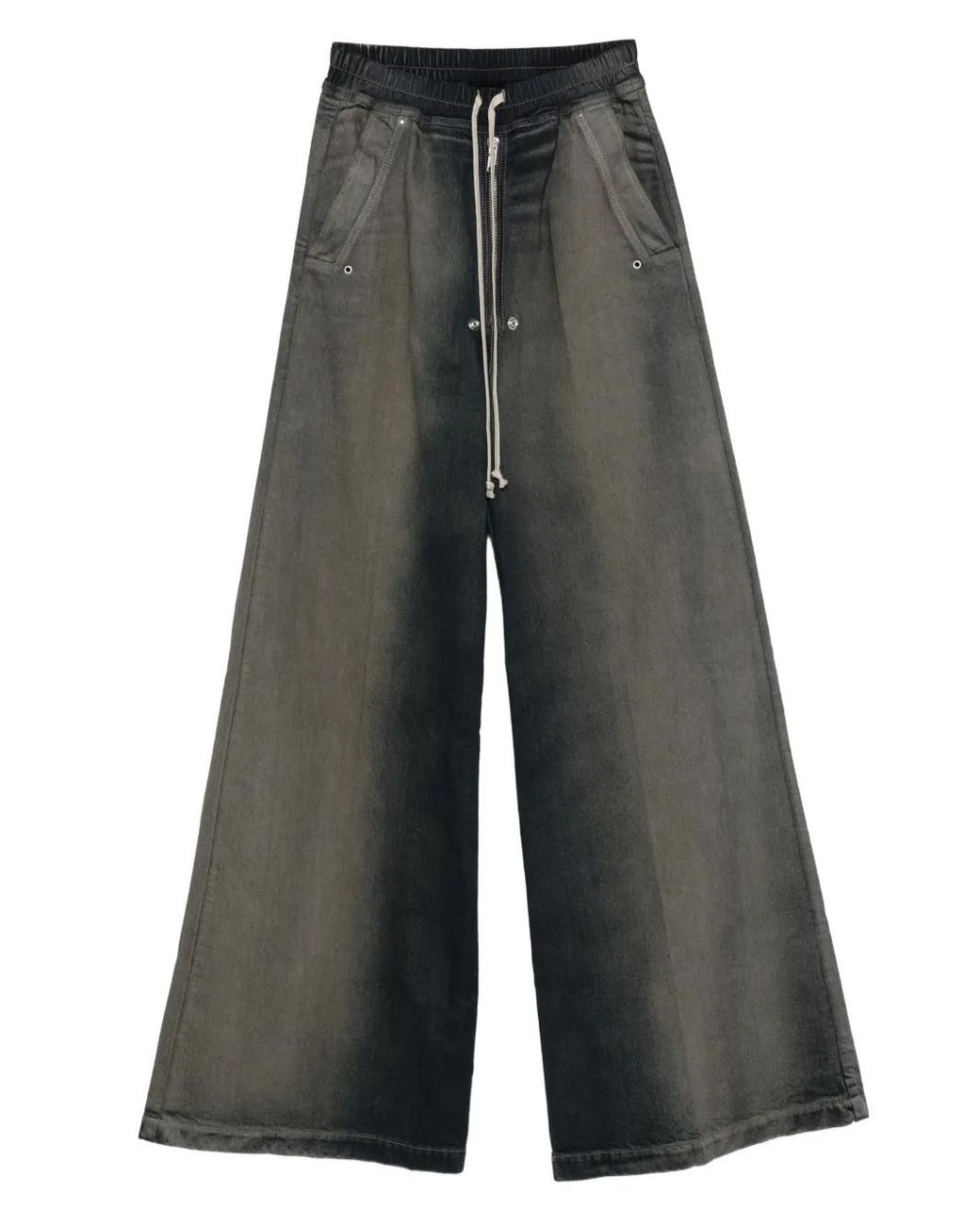 Rick Owens Gray Wide-Leg Trousers With Drawstring for men