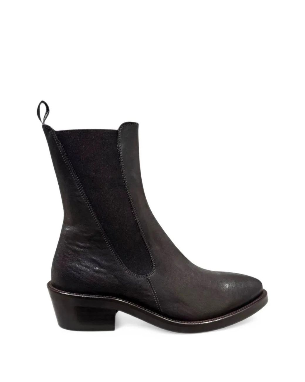 Calce Black Almond-Toe Chelsea Boots