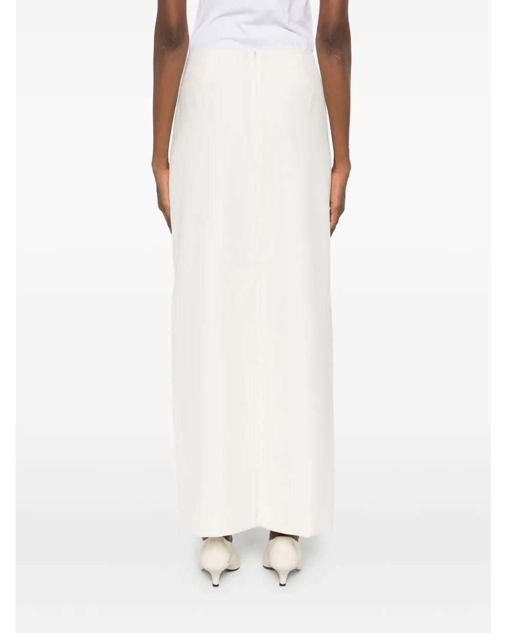 Totême  White Wool Skirt