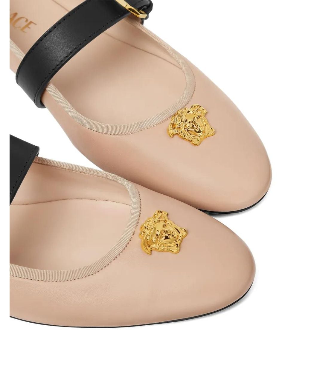 Versace Natural La Medusa Nappa Ballerinas