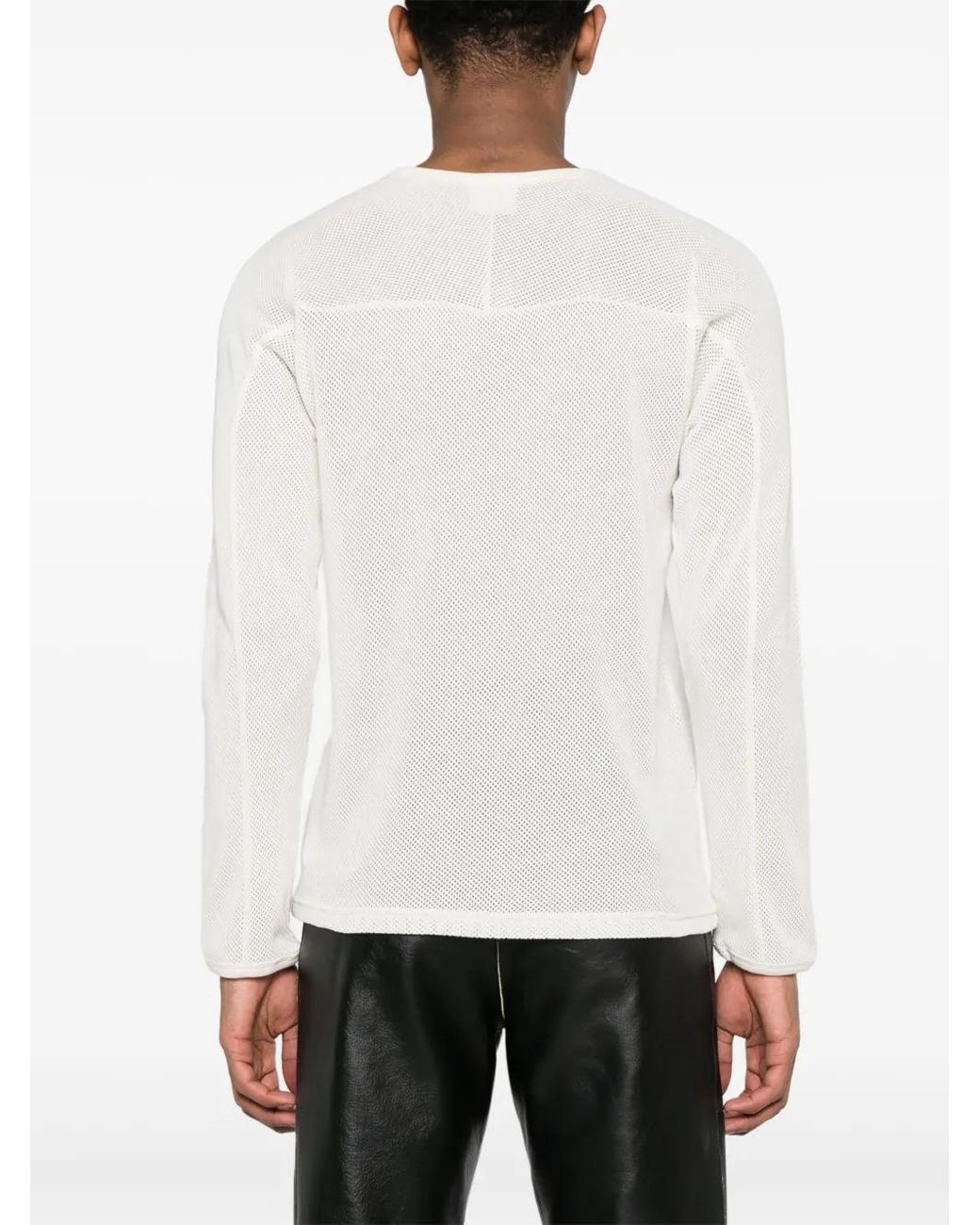 Courreges White Logo-Print Mesh T-Shirt for men